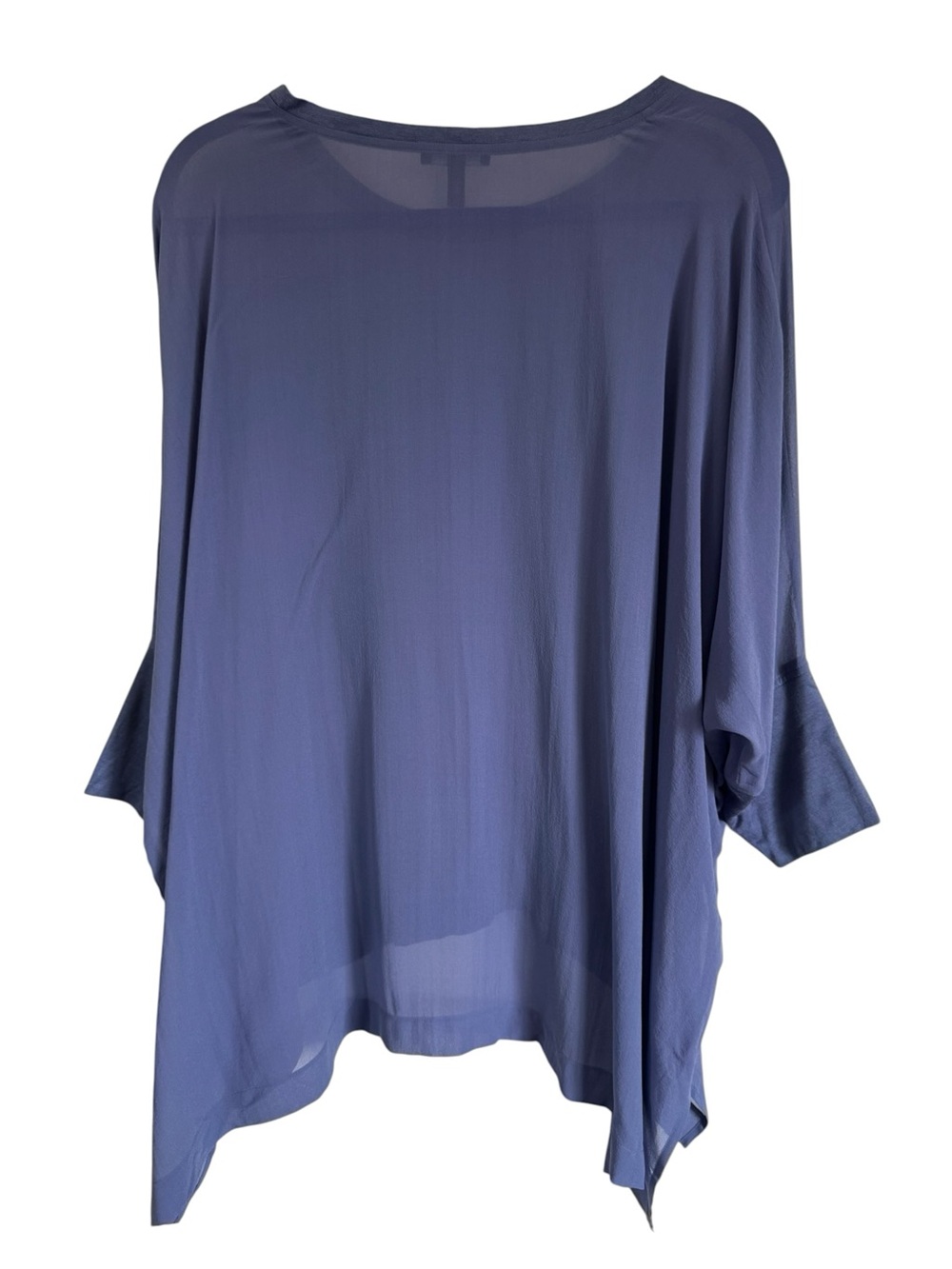 Eileen Fisher Purple 100% Silk Boxy Tunic Blouse Top Minimalist Lagenlook Large - Picture 2 of 9